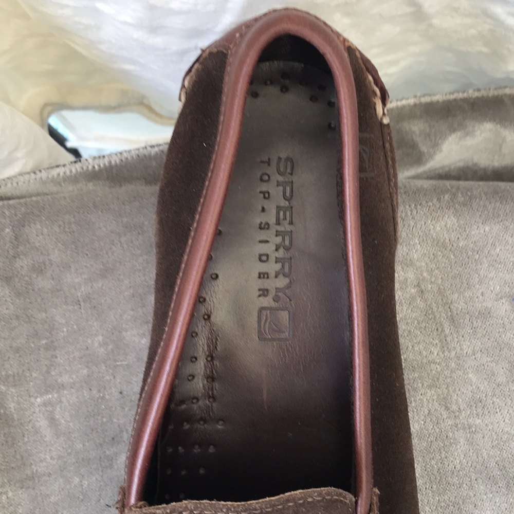 Sperry Top Siders Size 10 olive-y brown color - Picture 6 of 15